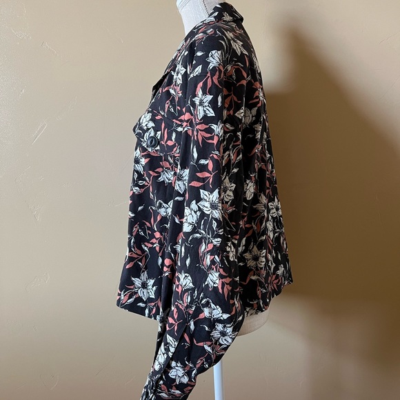 NWT Rag & Bone Jessie Floral Print Linen Blend Shirt Jacket Sz L - Picture 4 of 7